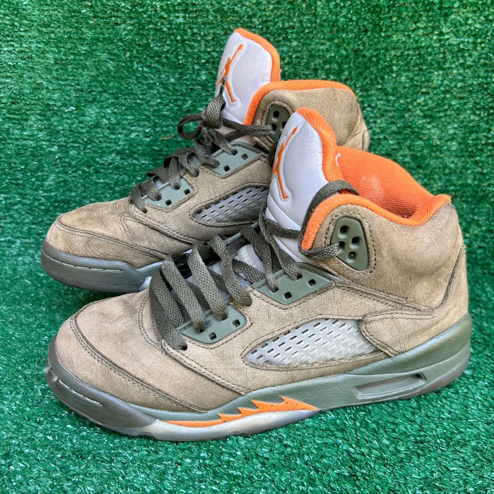Nike Air Jordan 5 Retro SE Craft Olive Orange GS 5Y 440888-308